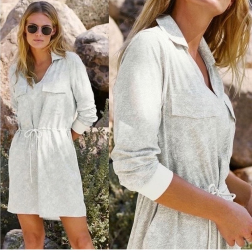 Athleta Zumba women performance dress Cream Long-Sleeve 2X outdoor hiking camp